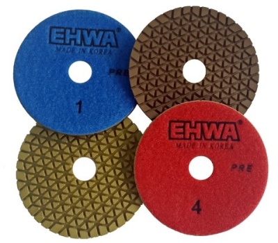 Алмазные гибкие шлифовальные круги EHWA Pads 4-STEP D100 №1